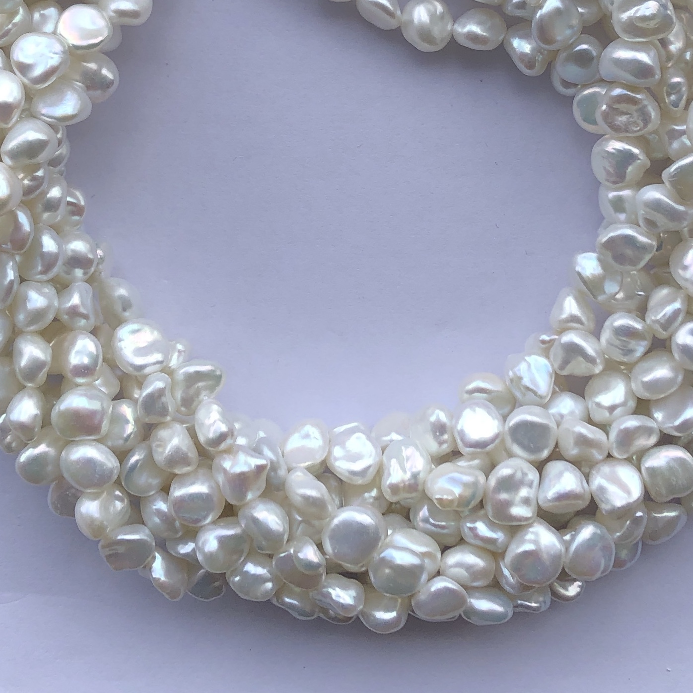 10mm Natural Pure Brilliant White Color Freshwater Pearl Stone Baroque Tumble Beads