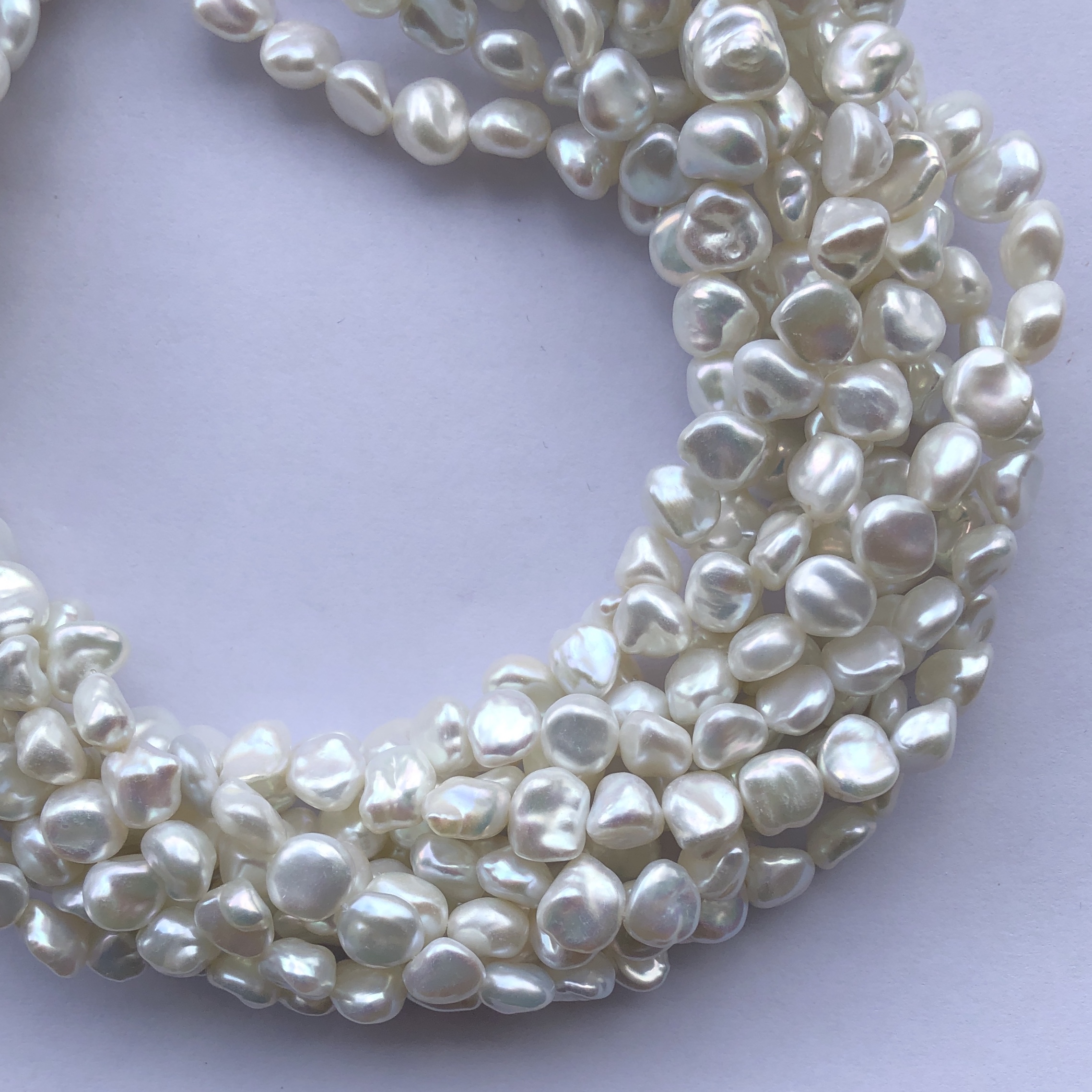 10mm Natural Pure Brilliant White Color Freshwater Pearl Stone Baroque Tumble Beads