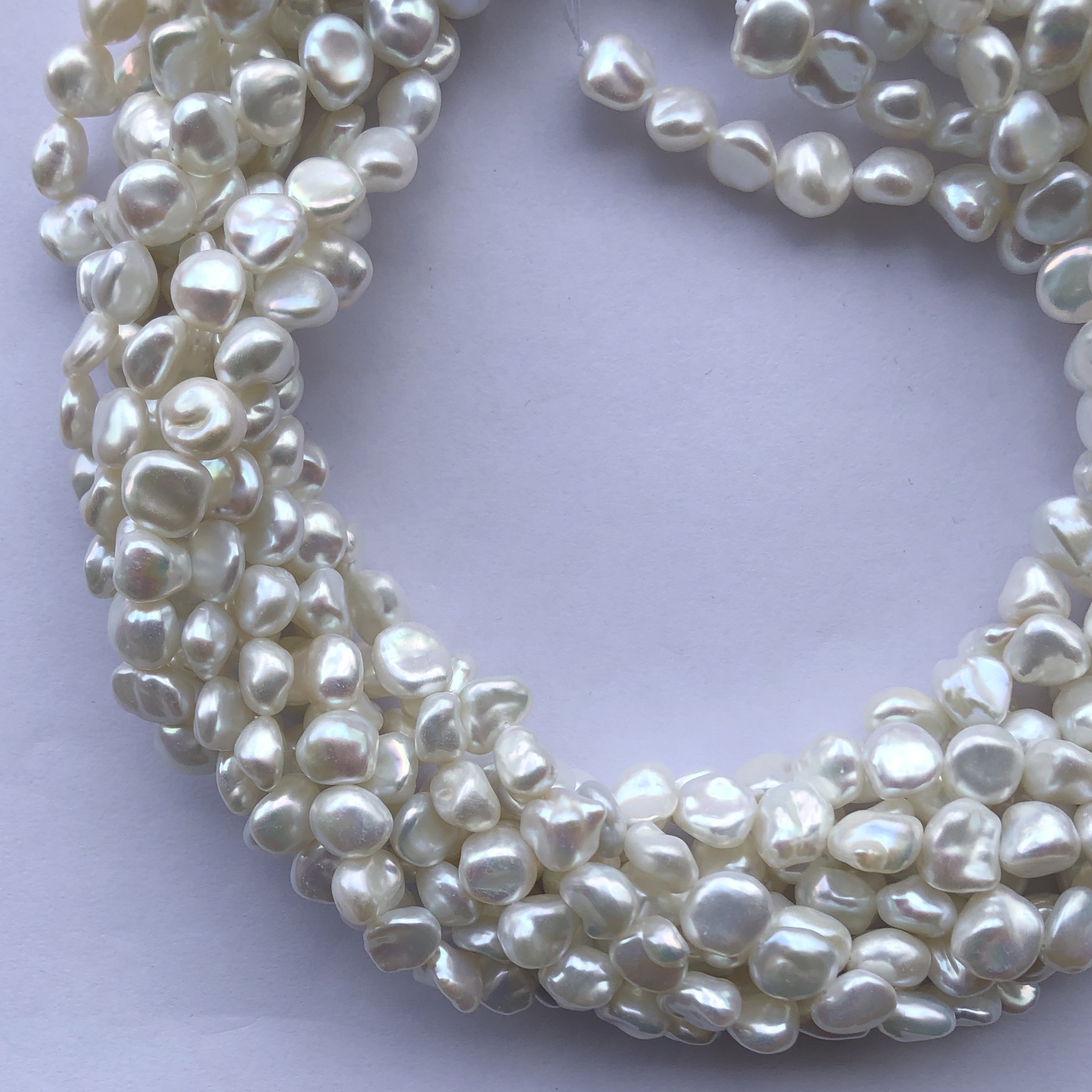 10mm Natural Pure Brilliant White Color Freshwater Pearl Stone Baroque Tumble Beads