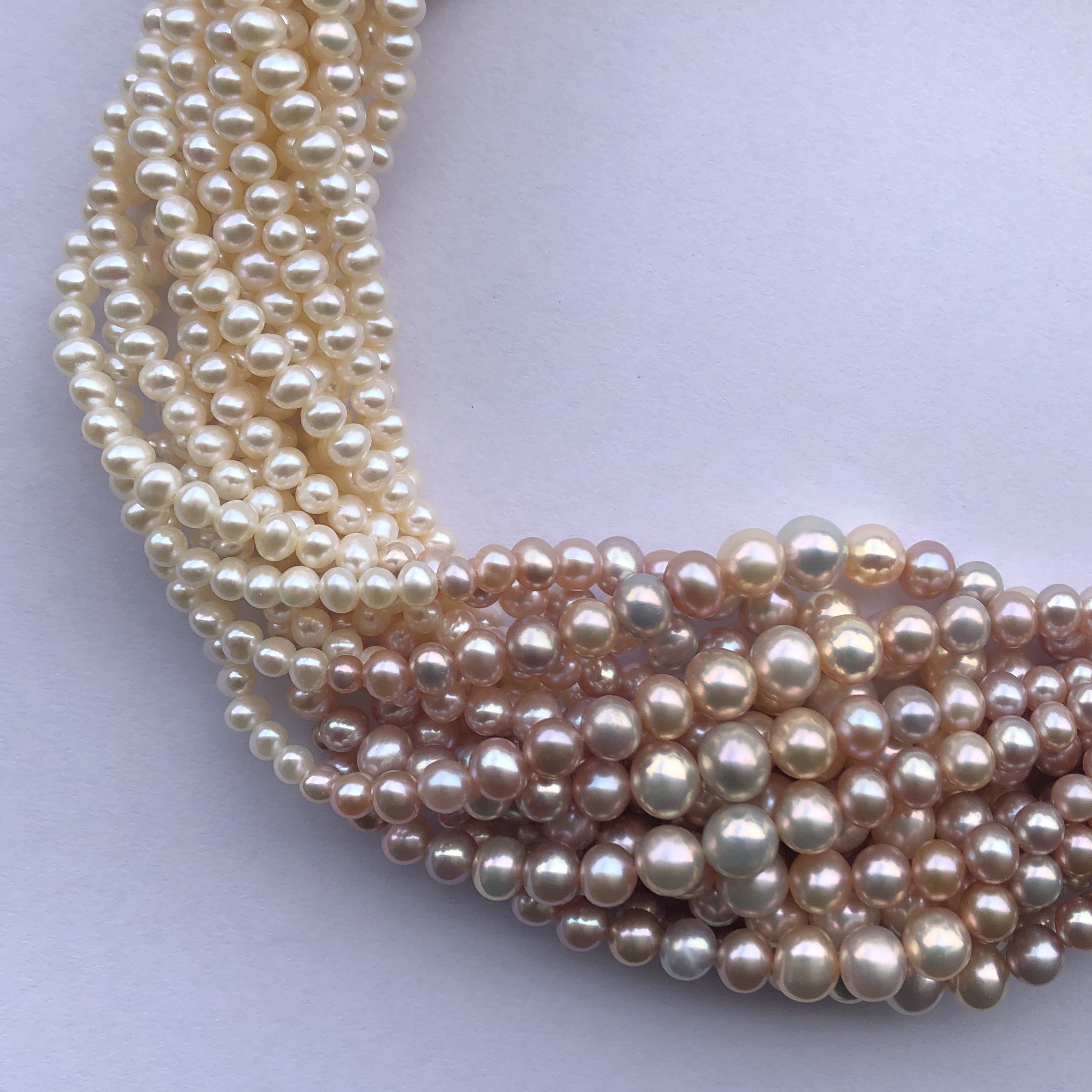 6mm Natural White Yellow Pink Freshwater Pearl Smooth Round Potato Shape Beads