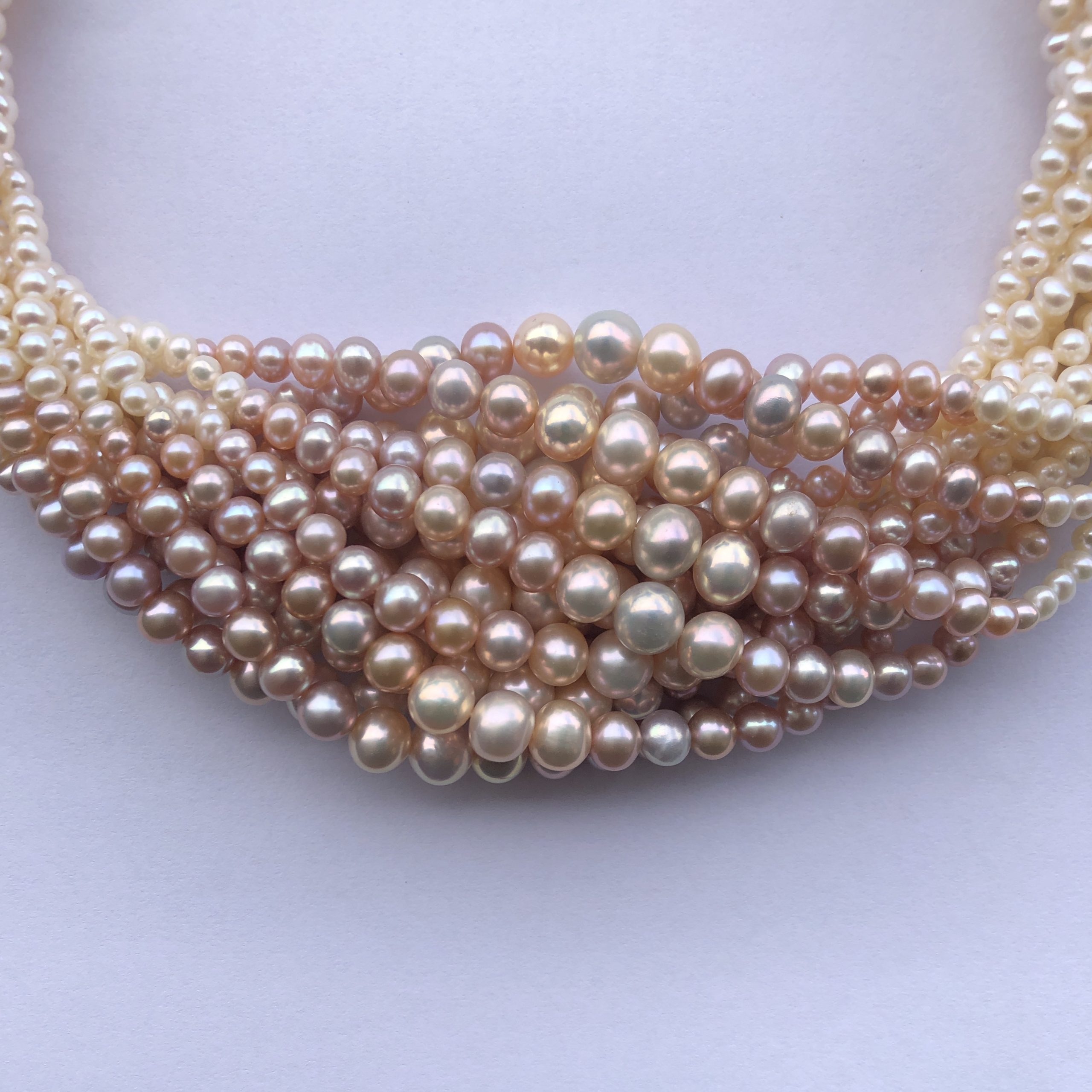 6mm Natural White Yellow Pink Freshwater Pearl Smooth Round Potato Shape Beads