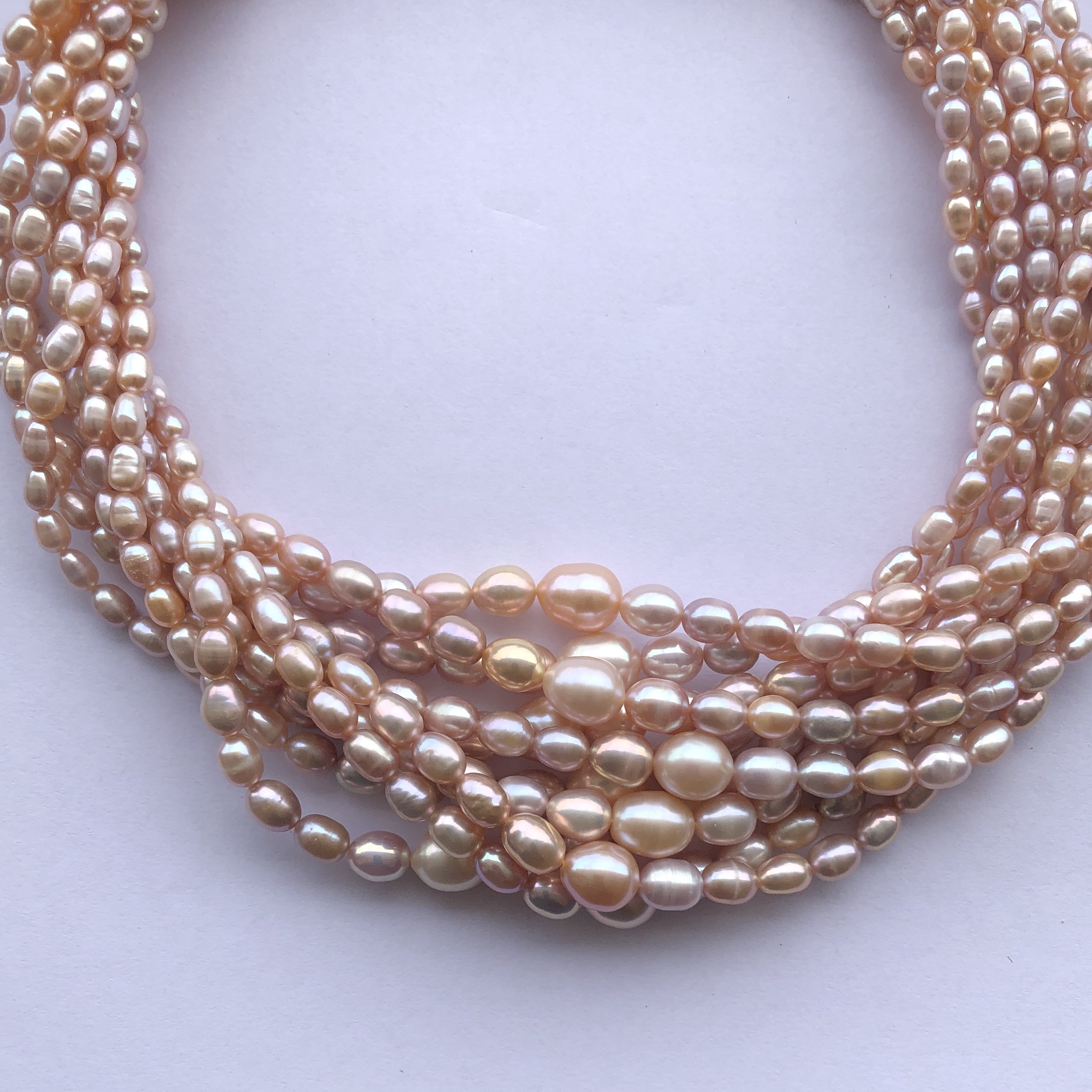 8mm Natural Rose Pink Freshwater Pearl Stone Rice Shape Beads