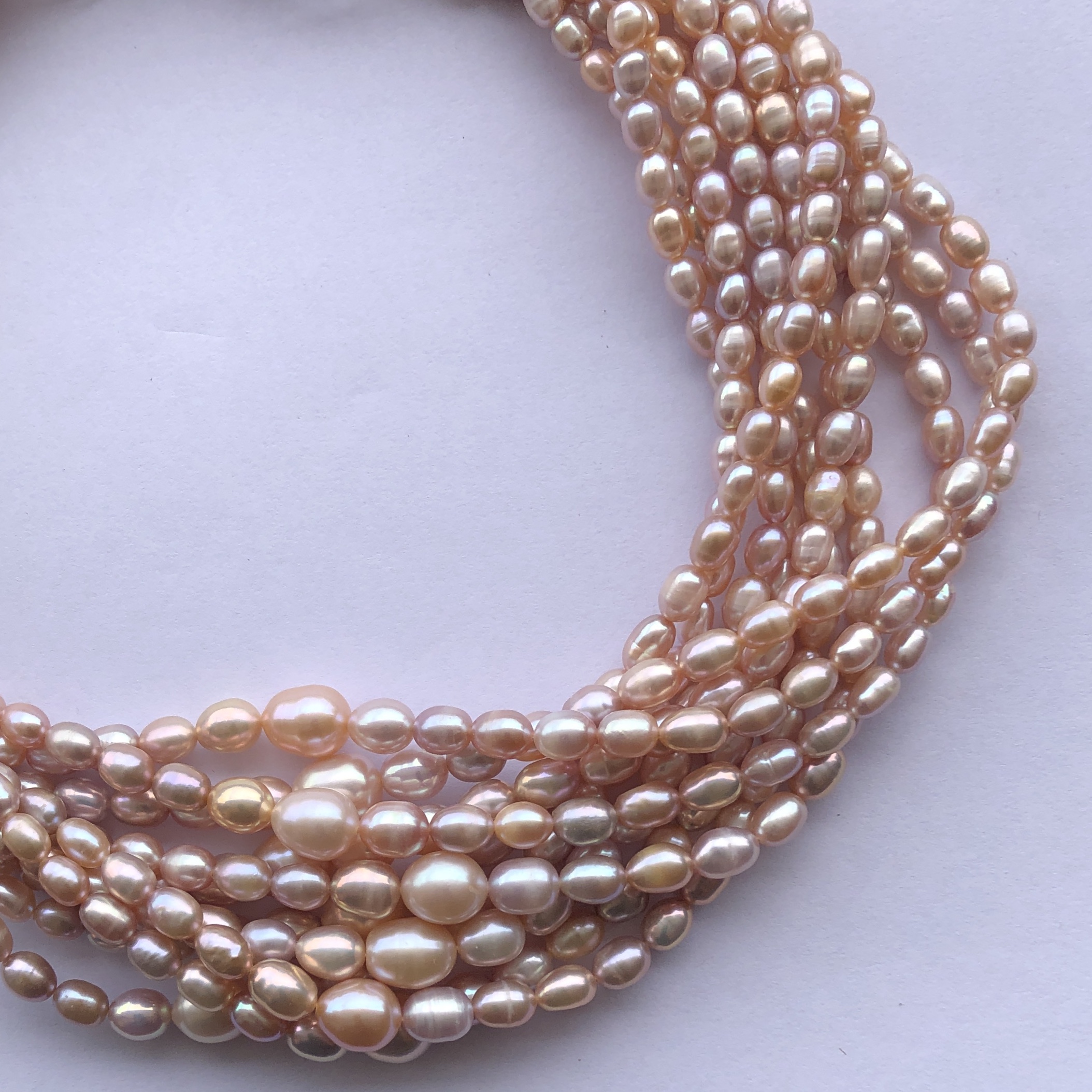 8mm Natural Rose Pink Freshwater Pearl Stone Rice Shape Beads
