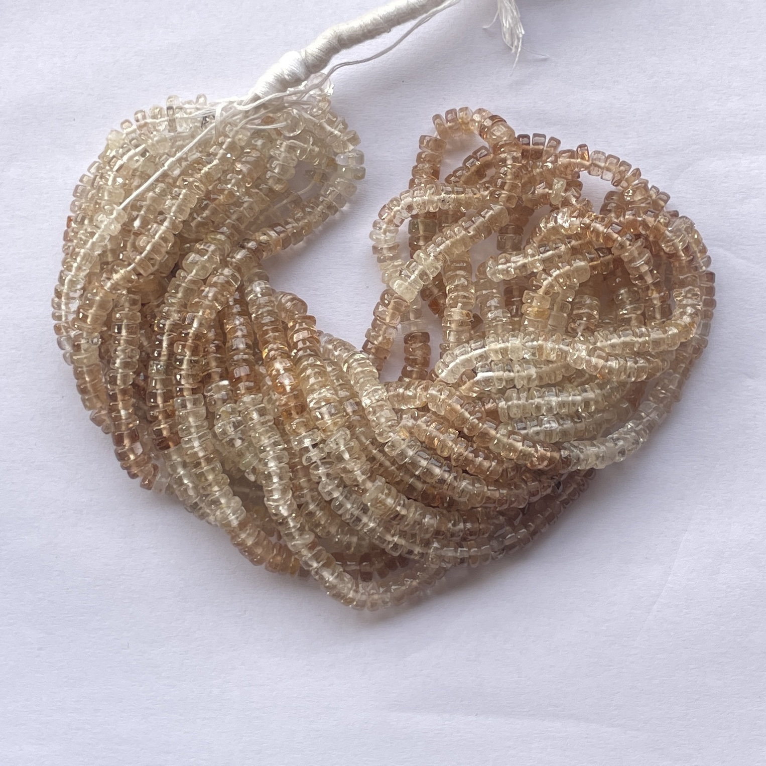 5mm Natural Brown Imperial Topaz Smooth Heishi Tyre Gemstone Beads