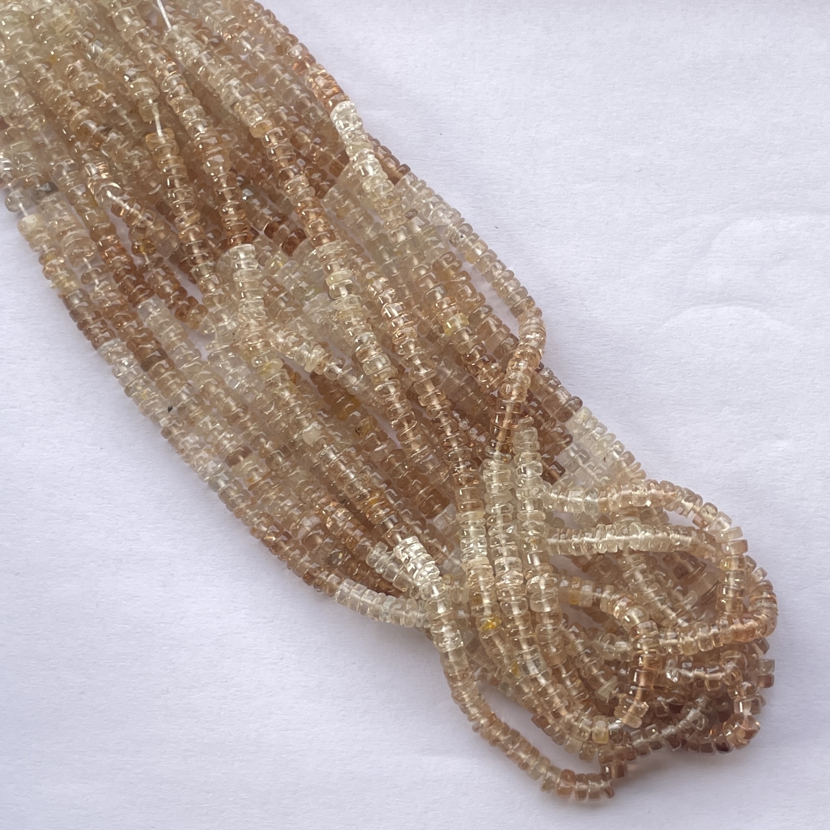 5mm Natural Brown Imperial Topaz Smooth Heishi Tyre Gemstone Beads