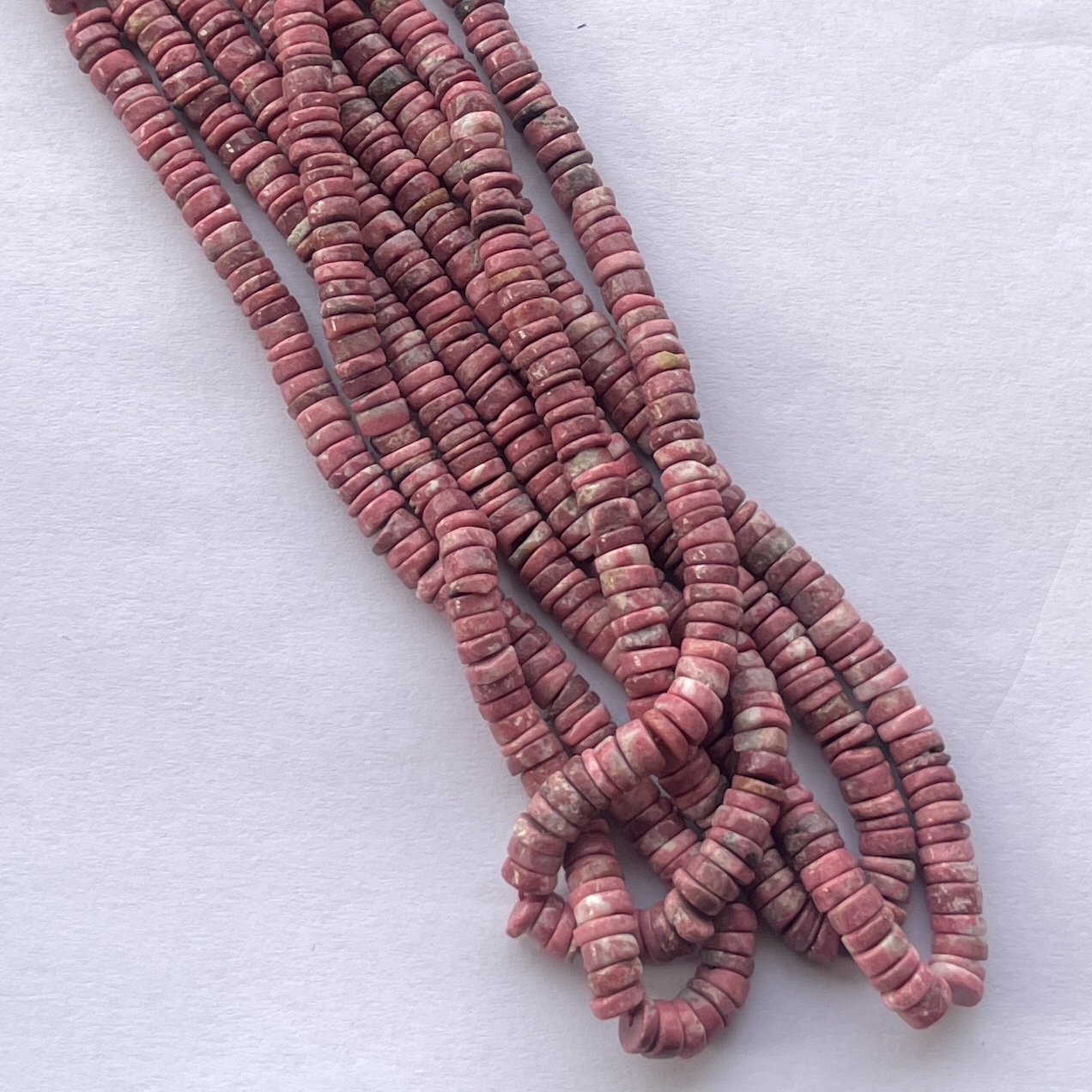 5mm Natural Thulite Smooth Heishi Tyre Gemstone Beads