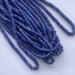 Natural Lapis Lazuli Smooth Heishi Tyre Gemstone Beads