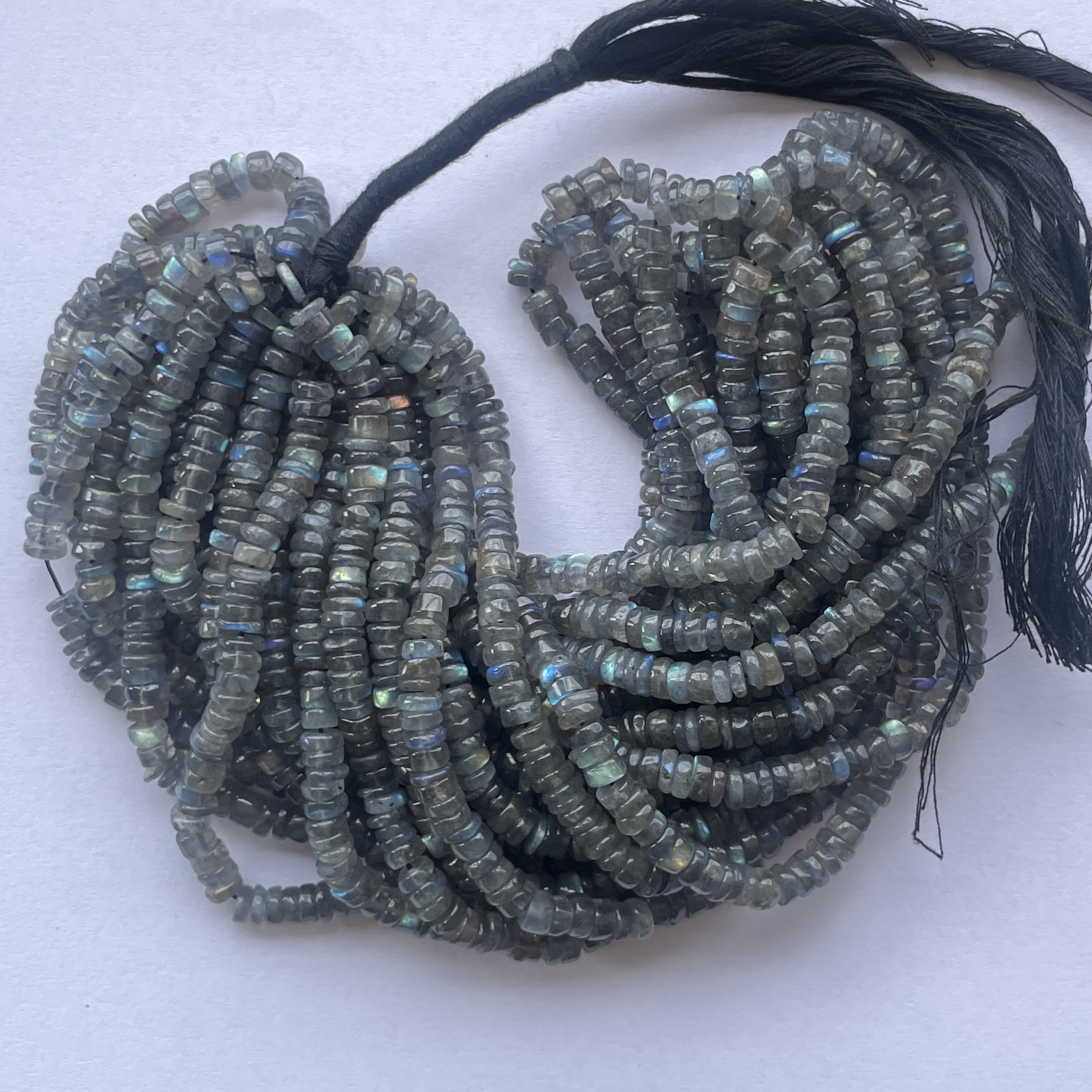 5mm Natural Labradorite Smooth Heishi Tyre Gemstone Beads