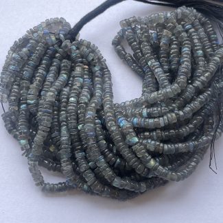 5mm Natural Labradorite Smooth Heishi Tyre Gemstone Beads