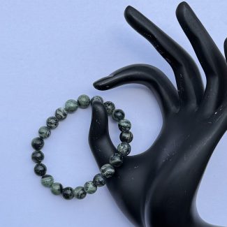 8mm Natural Kambaba Jasper Smooth Round Beads Bracelet