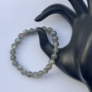8mm Natural Labradorite Smooth Round Beads Bracelet